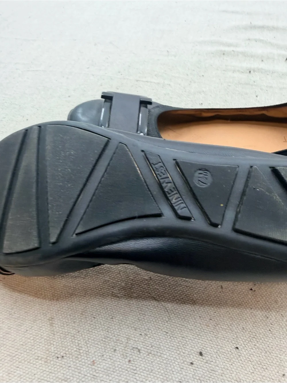 Nine West Black Buckle Ballet Flats